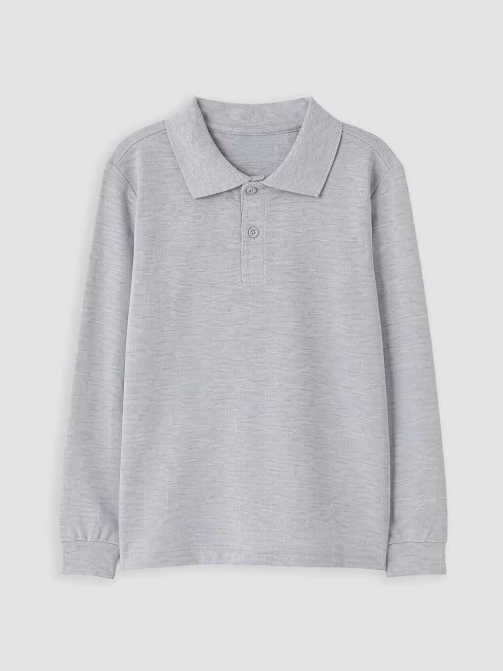 Polo Neck Basic Long Sleeve Boys' T-shirt-1