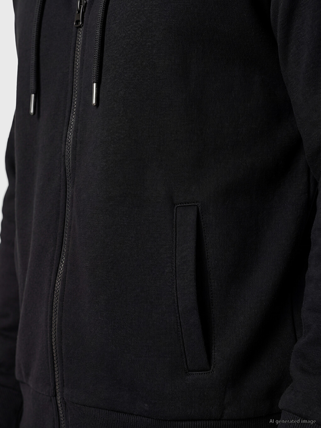 Hooded Long Sleeve Men's Zip-up Sweatshirt-2