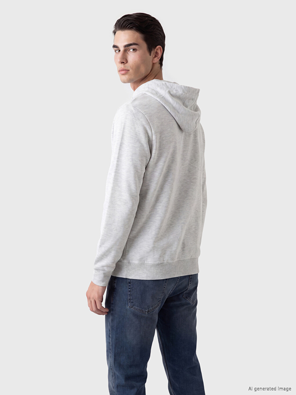 Hooded Long Sleeve Men's Zip-up Sweatshirt-2