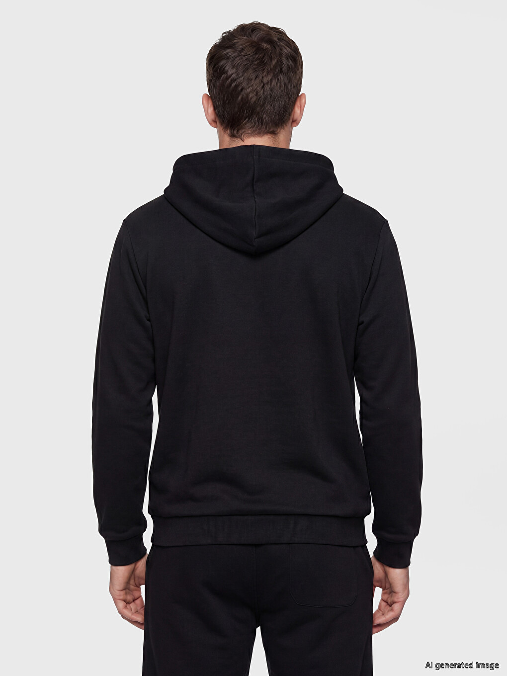 Hooded Long Sleeve Men's Zip-up Sweatshirt-3