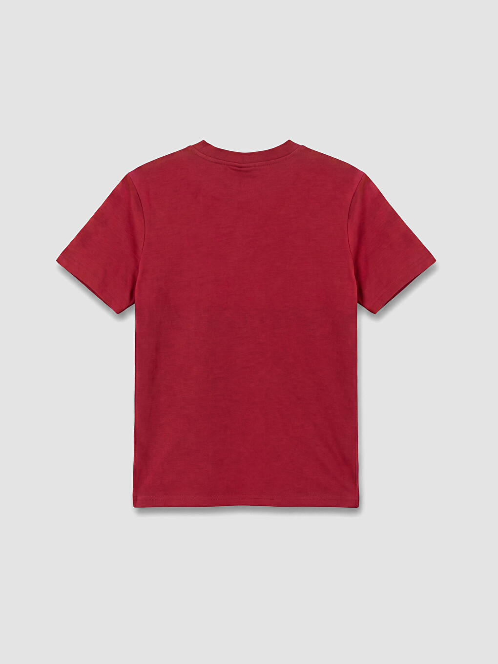 Bordo Bisiklet Yaka Basic Kısa Kollu Erkek Çocuk Tişört-3