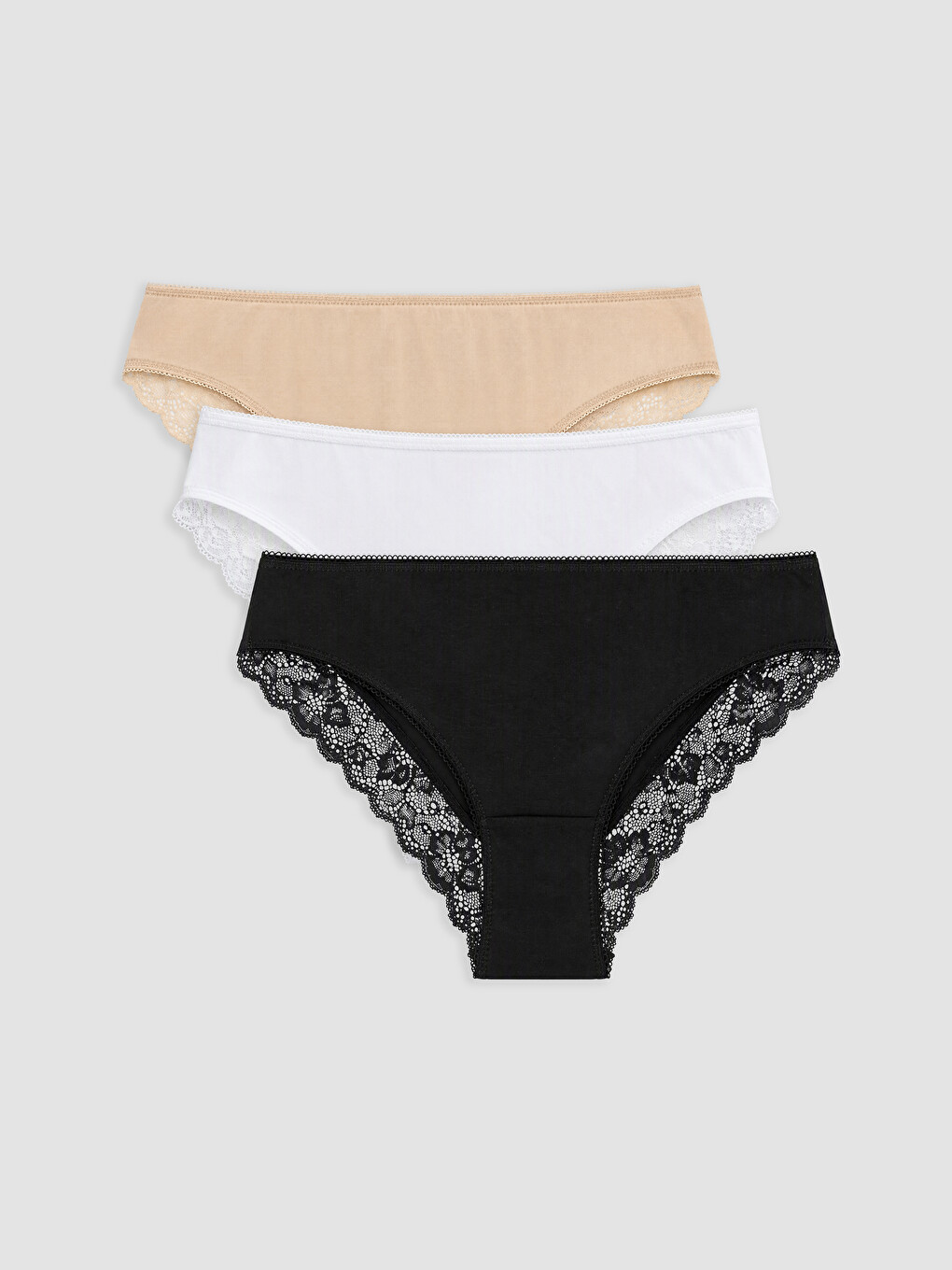 Lace Detail Brazilian Knickers 3-pack