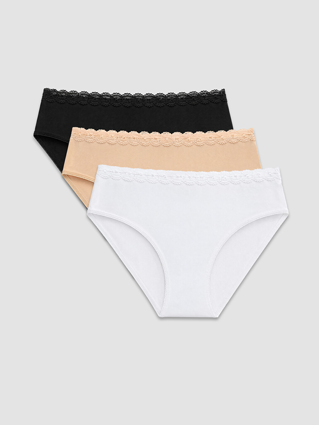 Lace Detailed Bikini Panties 3 Pieces