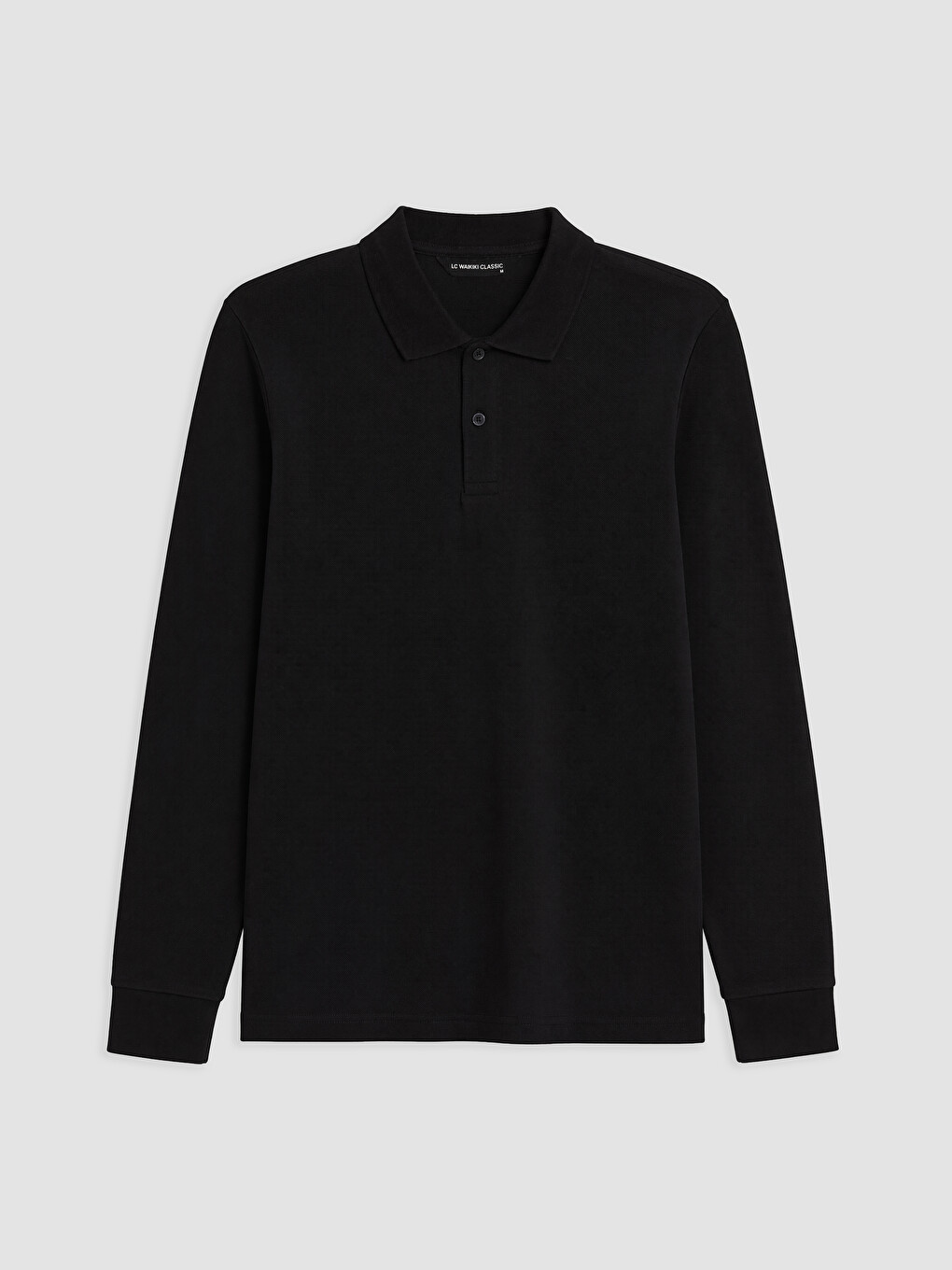 Polo Neck Long Sleeve Pique Men's T-shirt-3