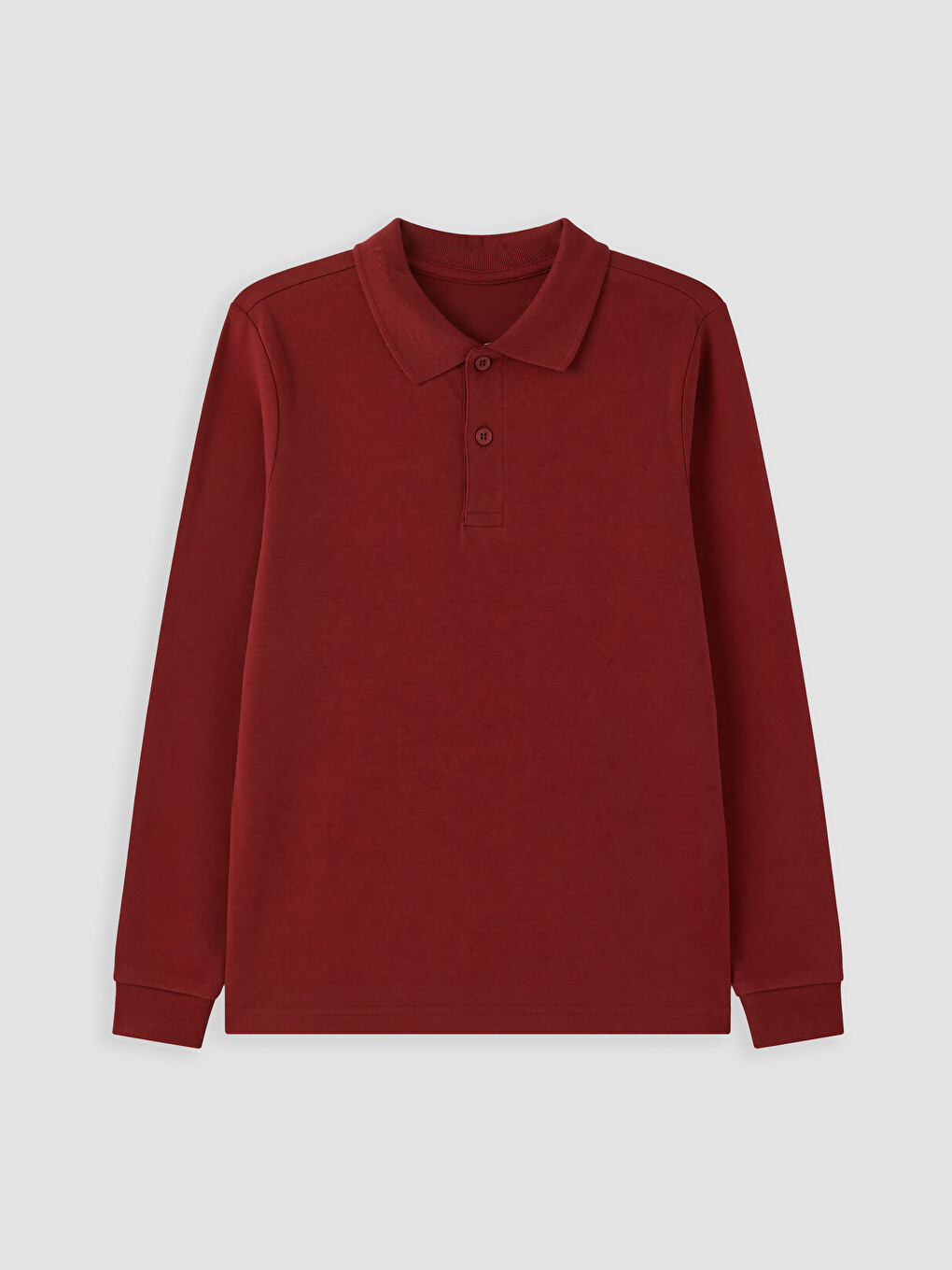 Bordo Polo Yaka Erkek Çocuk Tişört-2