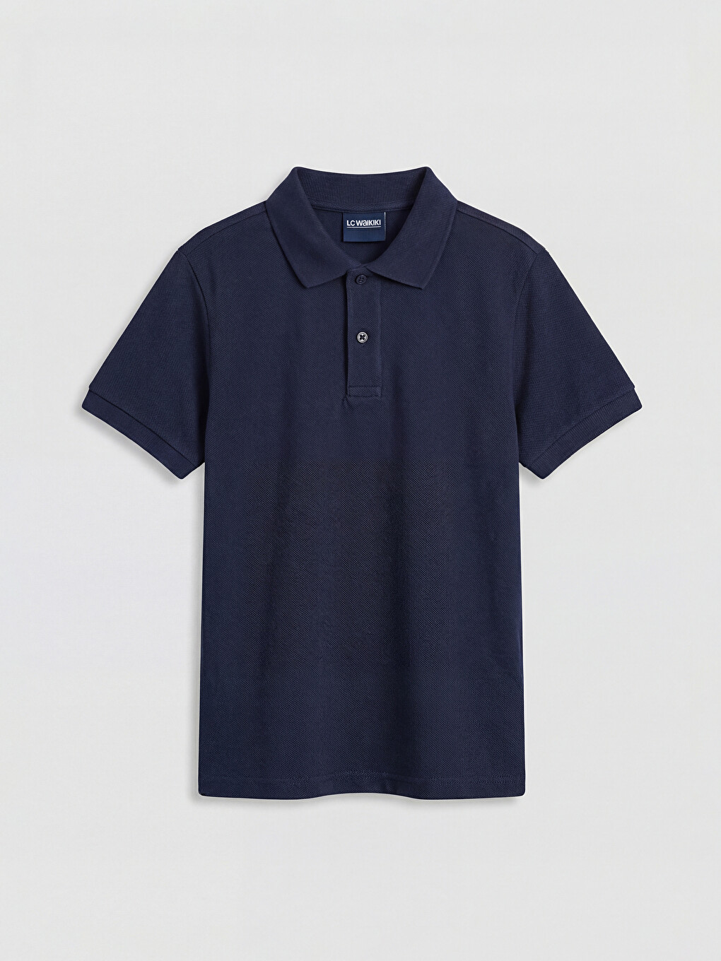 Lacivert Polo Yaka Kısa Kollu Basic Erkek Çocuk Tişört-2