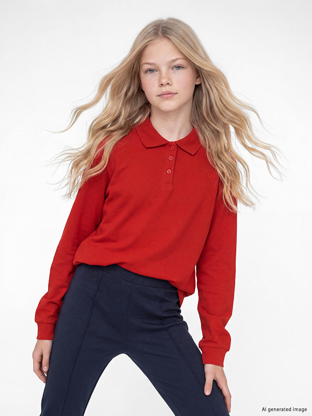 T-shirt À Manches Longues À Col Roulé Pour Filles-1