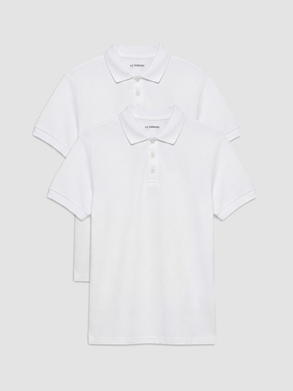 Polo Neck Basic Short Sleeve Girls' T-shirt 2 Pack