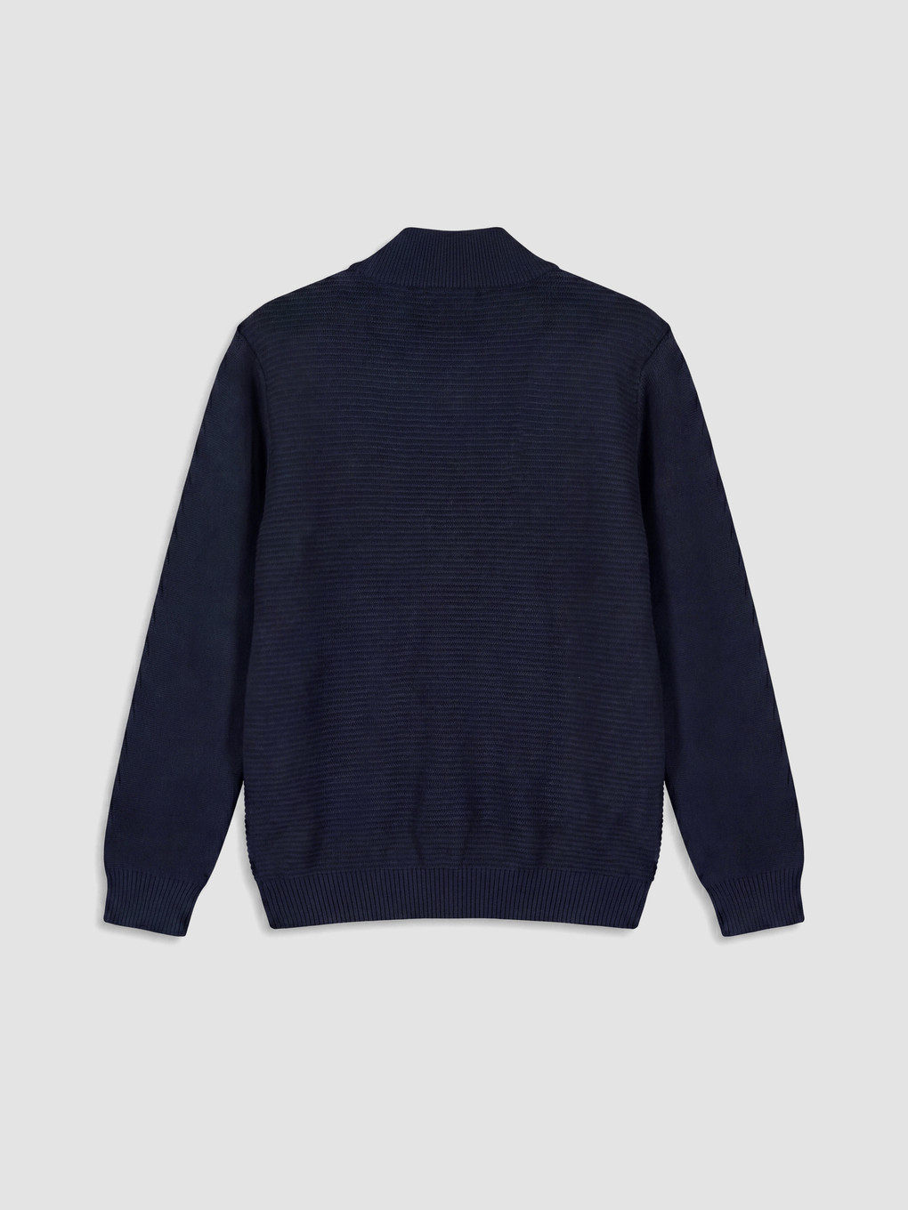 Textured Stand Collar Boy's Knitwear Cardigan-3