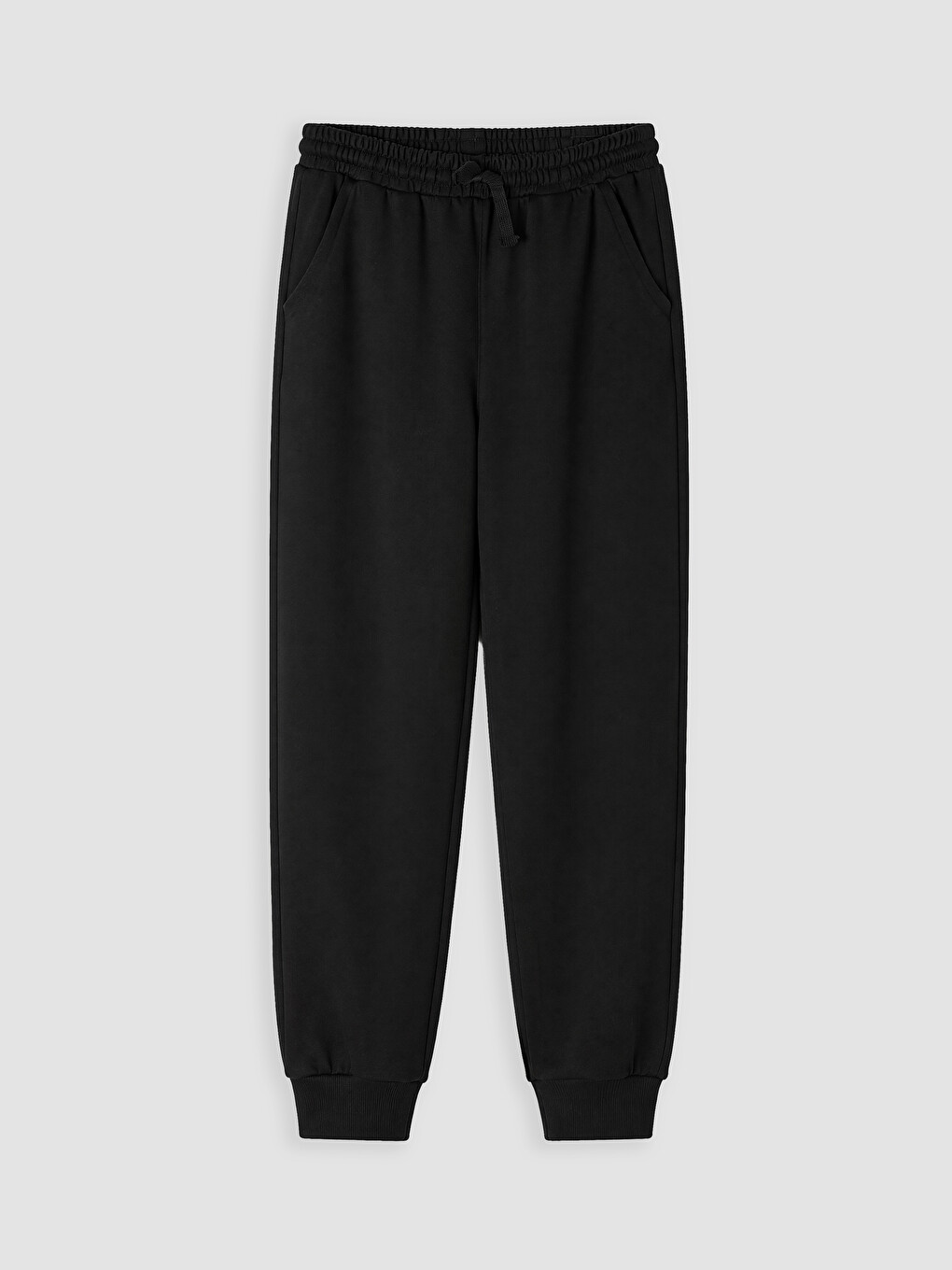 Siyah Beli Lastikli Erkek Çocuk Jogger Eşofman Alt 2'li-1
