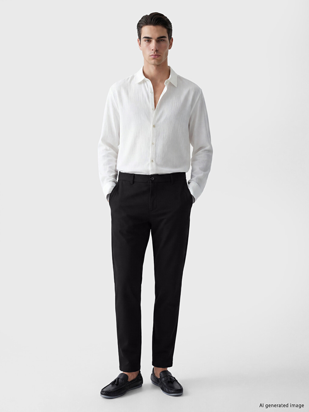 Standard Fit Gabardine Men's Chino Trousers-2