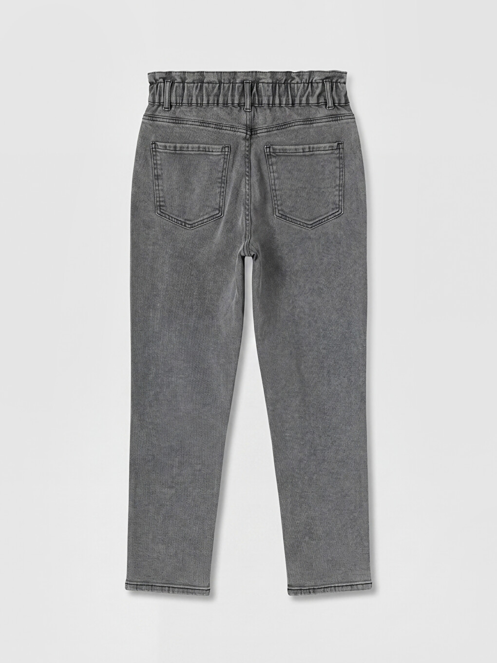 Elastic Waist Paperbag Women's Jeans-5