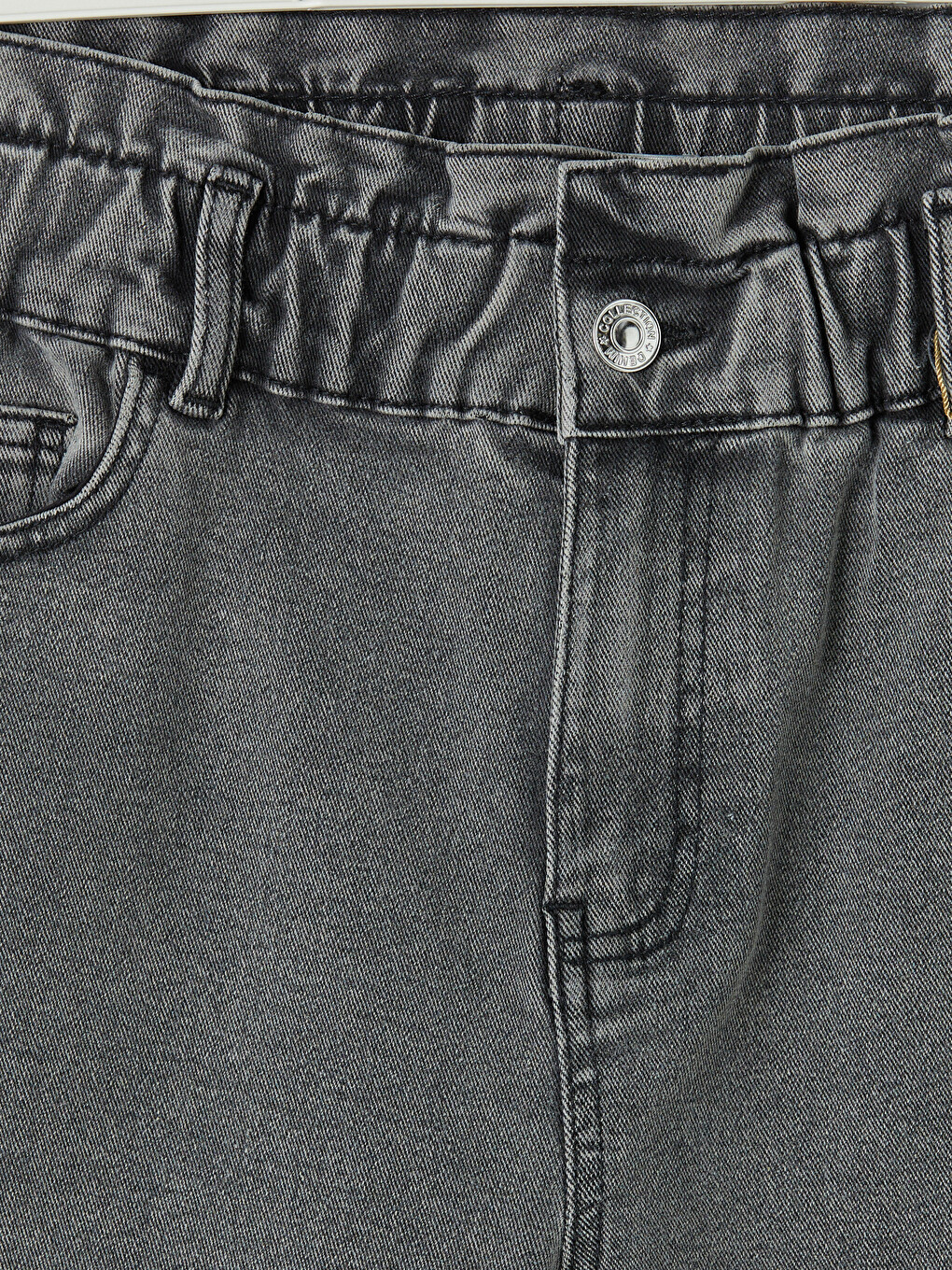Elastic Waist Paperbag Women's Jeans-6