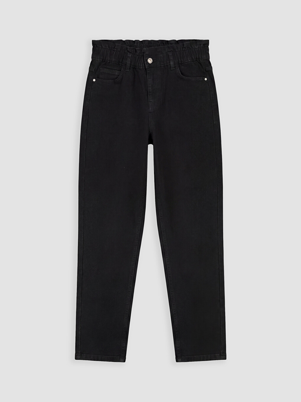 Elastic Waist Slim Mom Women's Jeans-4