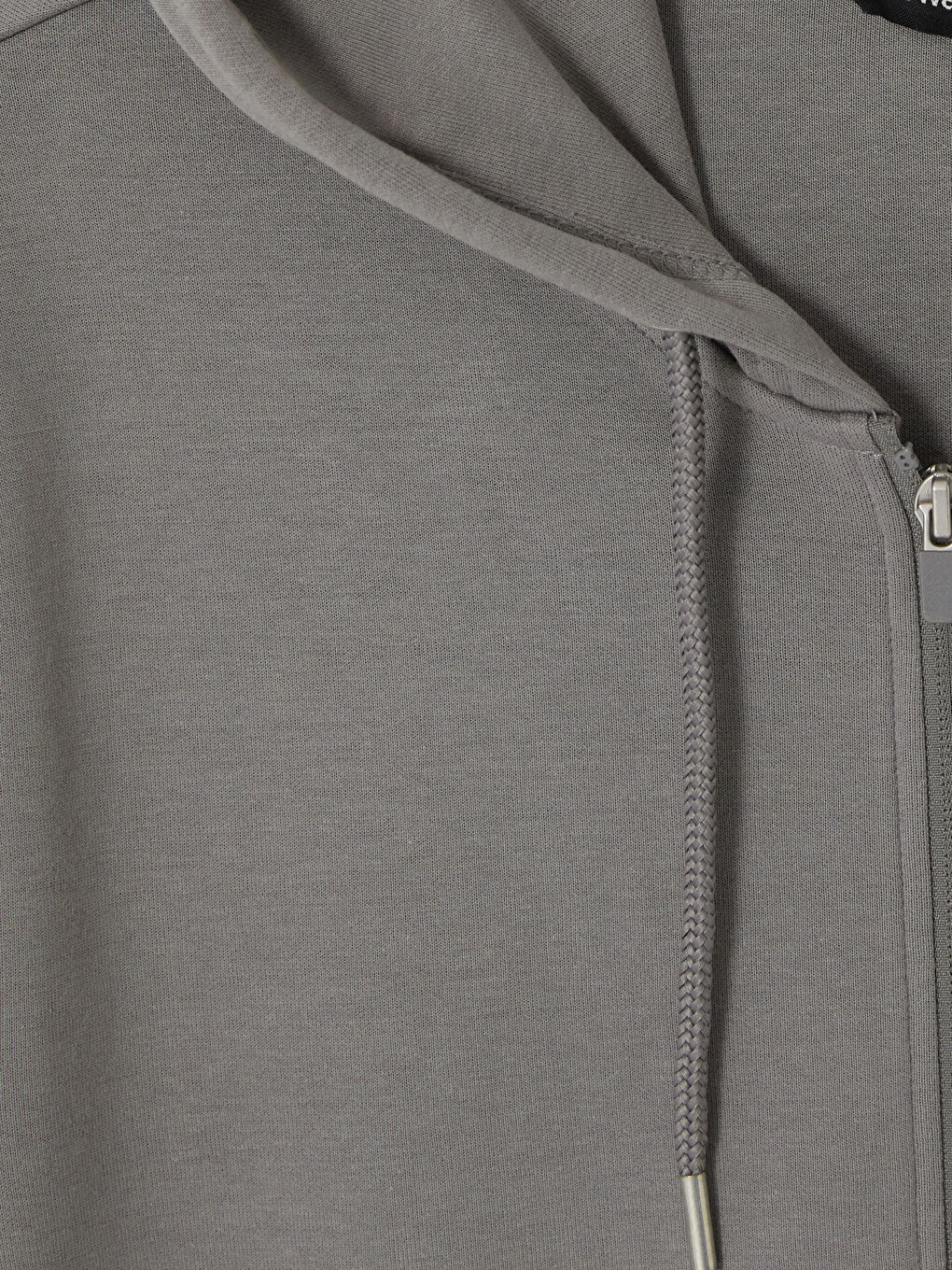 Lacivert Kapüşonlu Erkek Fermuarlı Sweatshirt-4