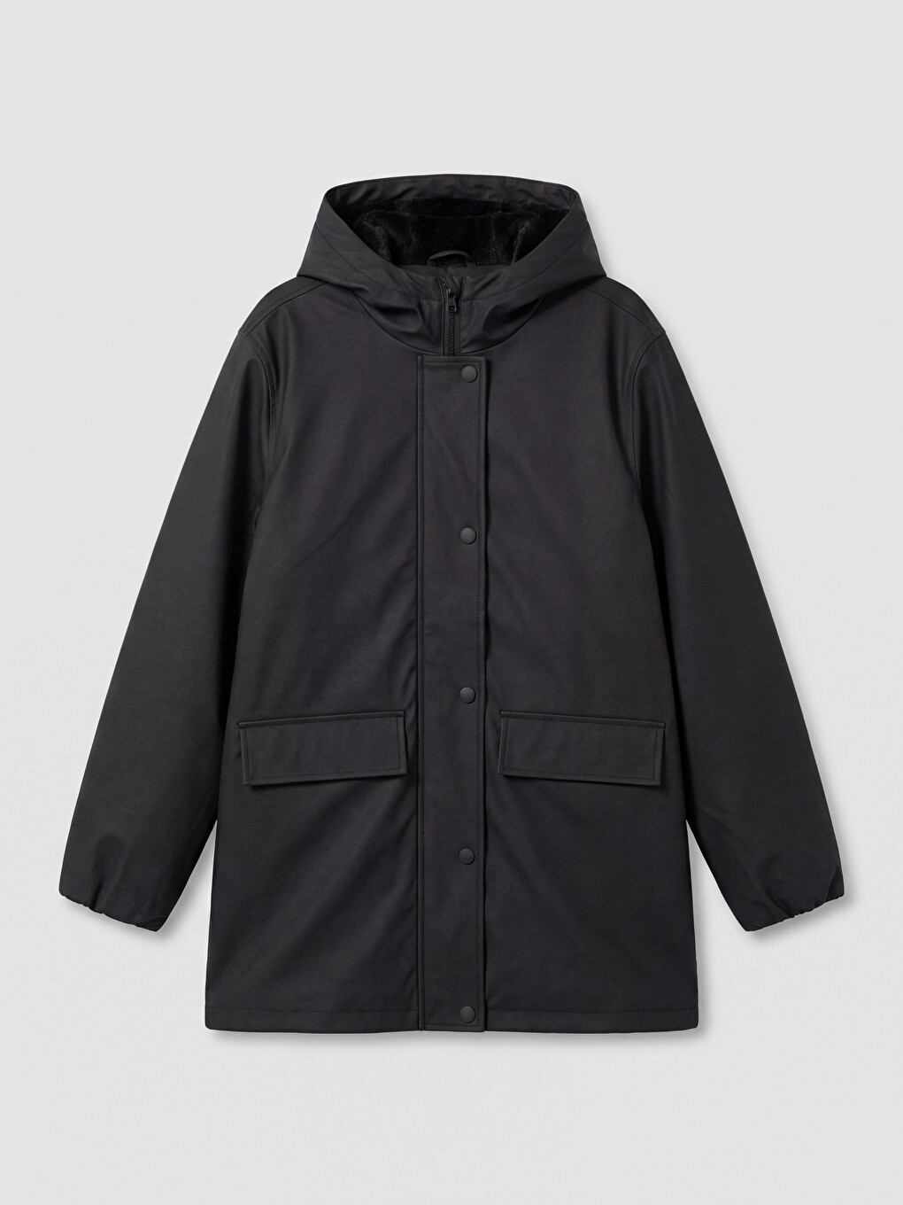 Hooded Girls' Thin Coat-1