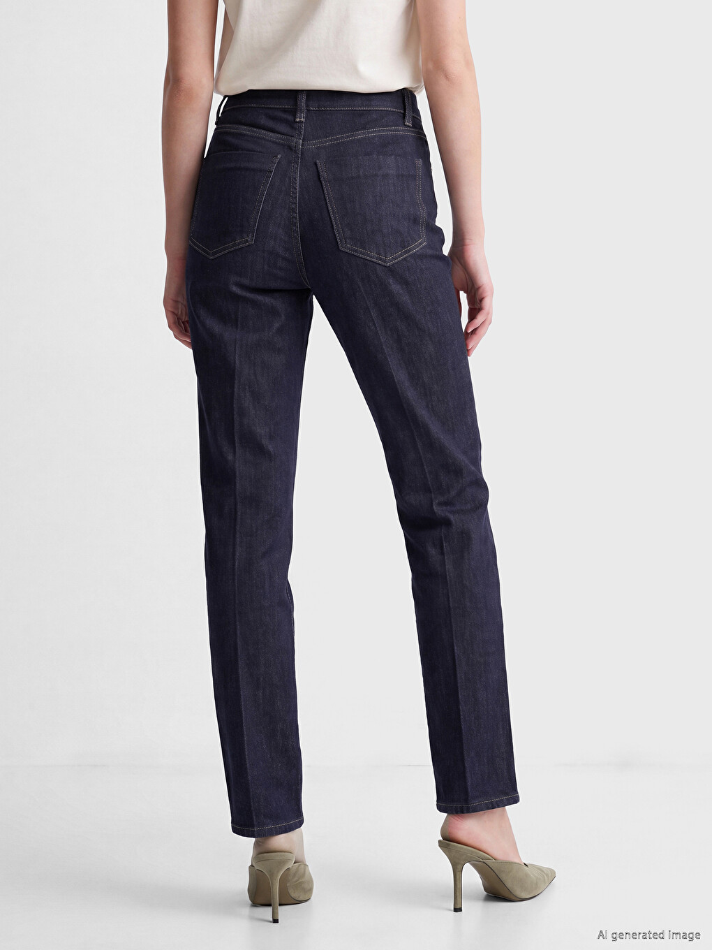 İndigo Flare Kadın Jean Pantolon-3