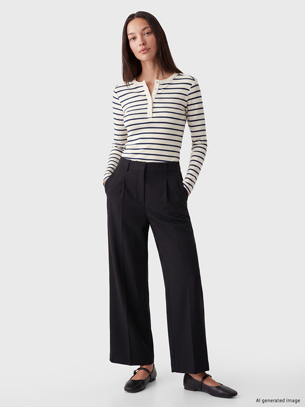 Crew Neck Striped Women's Body-1
