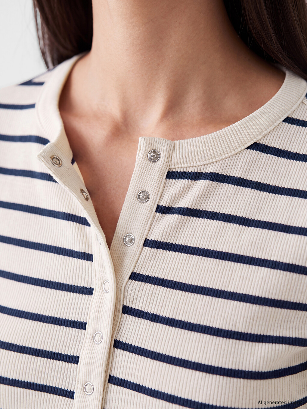Crew Neck Striped Women's Body-2
