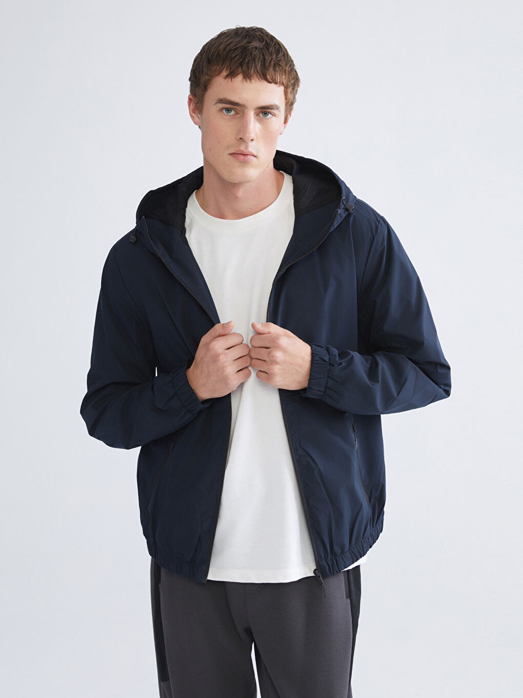 Regular Fit Hooded Men's Raincoat
