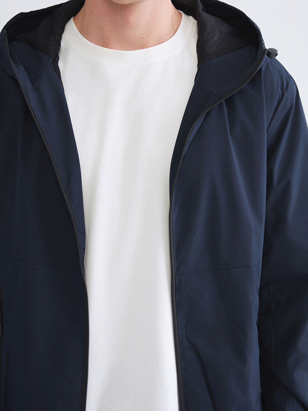 Regular Fit Hooded Men's Raincoat-2
