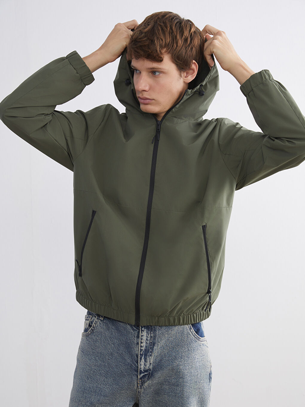 Regular Fit Hooded Men's Raincoat-1