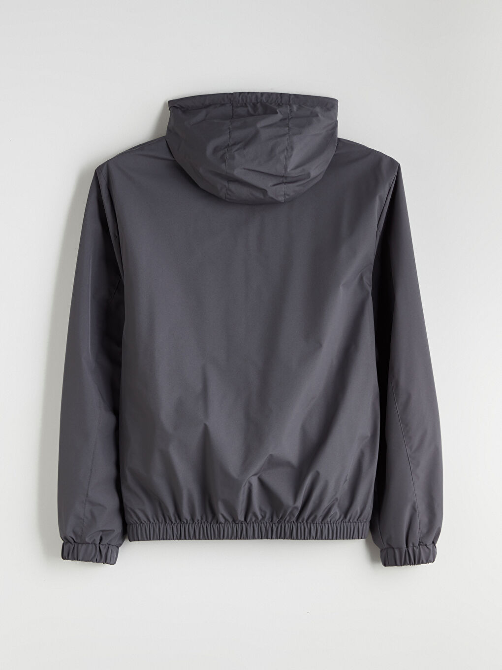 Antrasit Standart Kalıp Kapüşonlu Erkek Yağmurluk-7