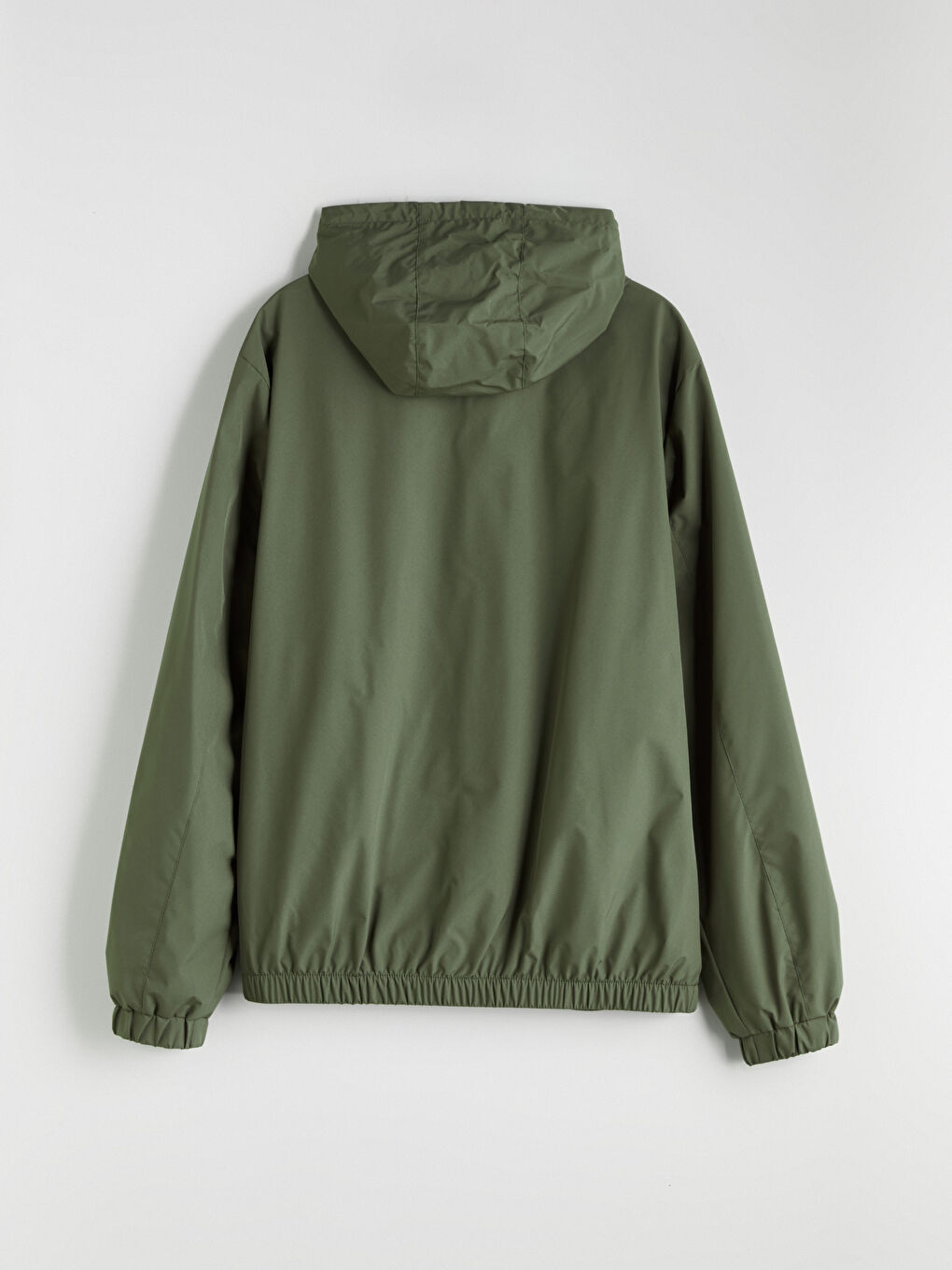 Haki Standart Kalıp Kapüşonlu Erkek Yağmurluk-14