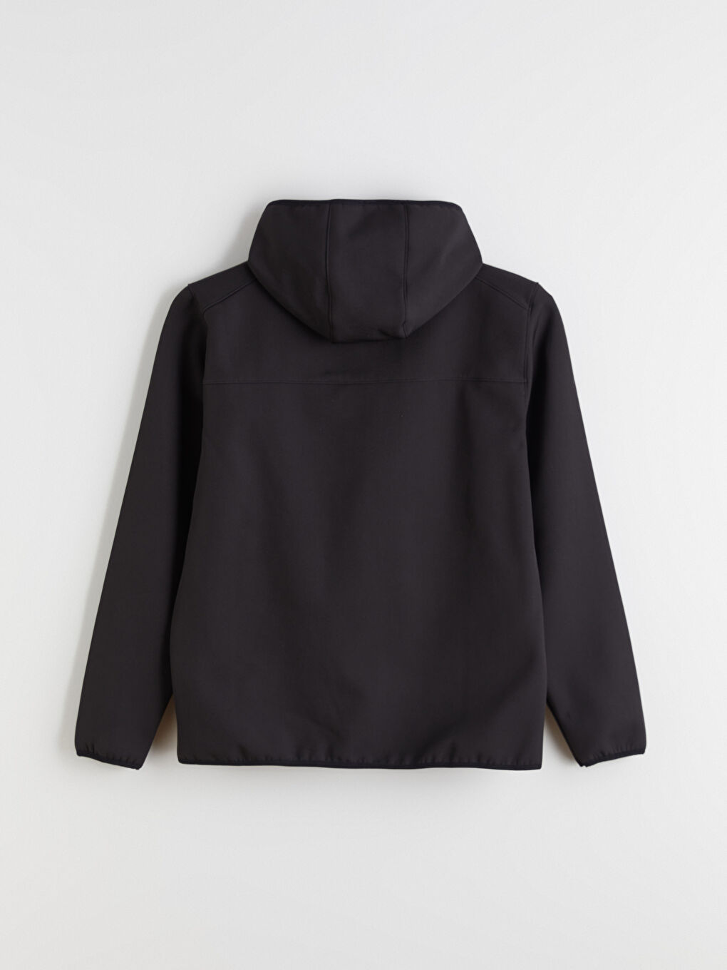 Siyah Standart Kalıp Kapüşonlu Erkek Mont-7