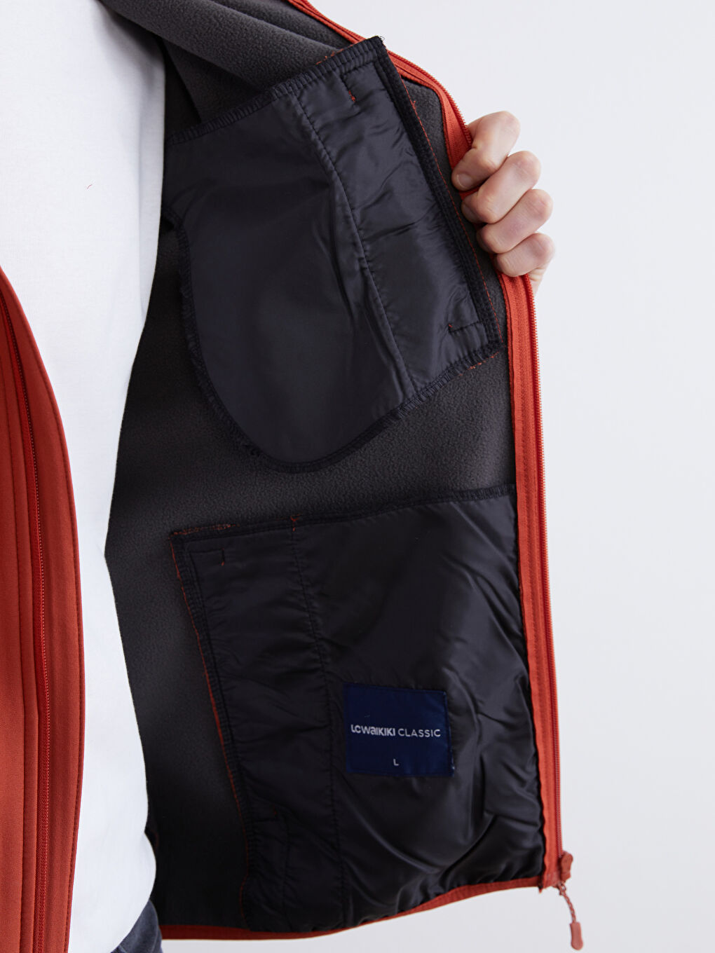 Kahverengi Standart Kalıp Kapüşonlu Erkek Mont-3