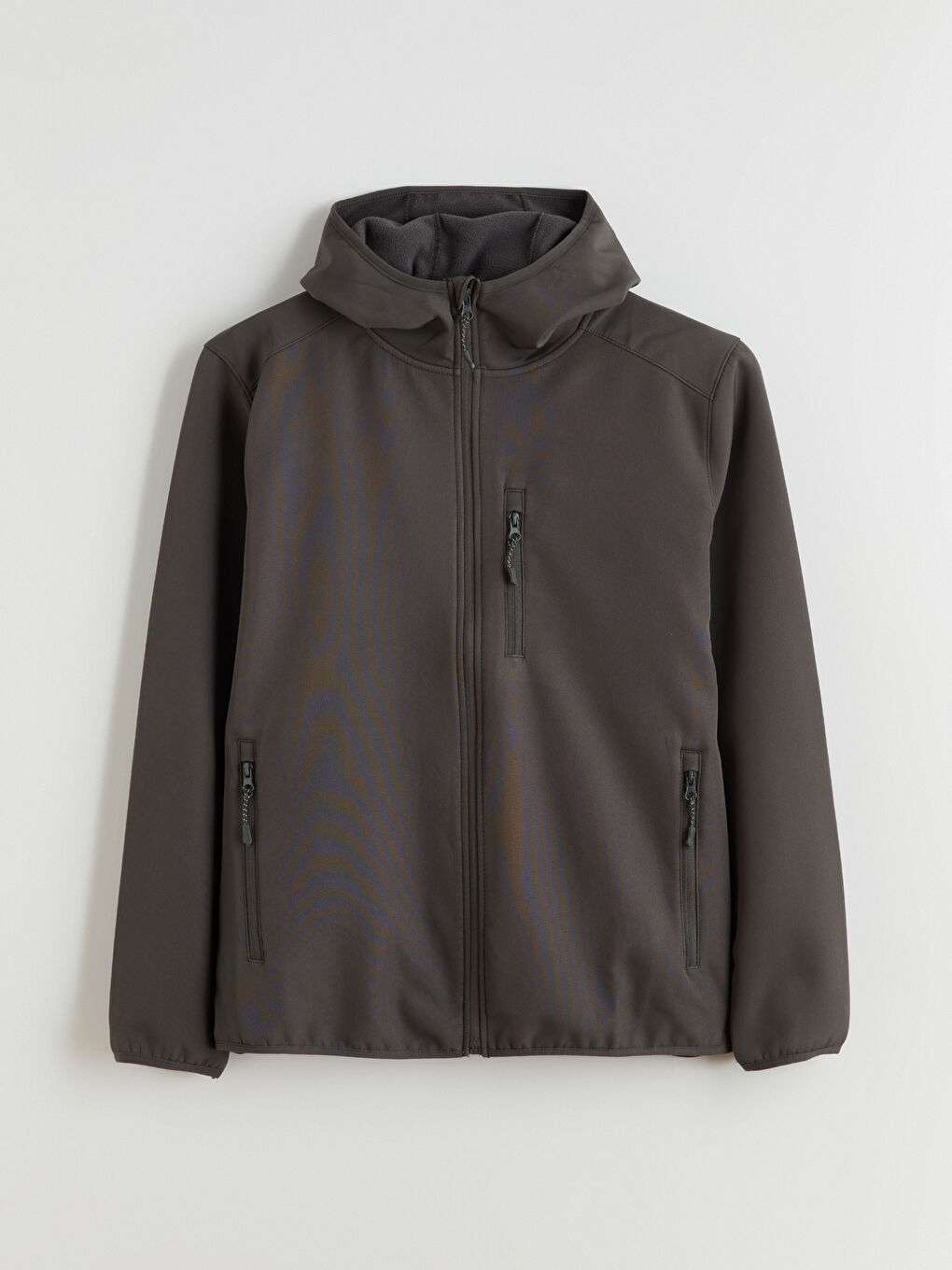 Haki Standart Kalıp Kapüşonlu Erkek Mont-2