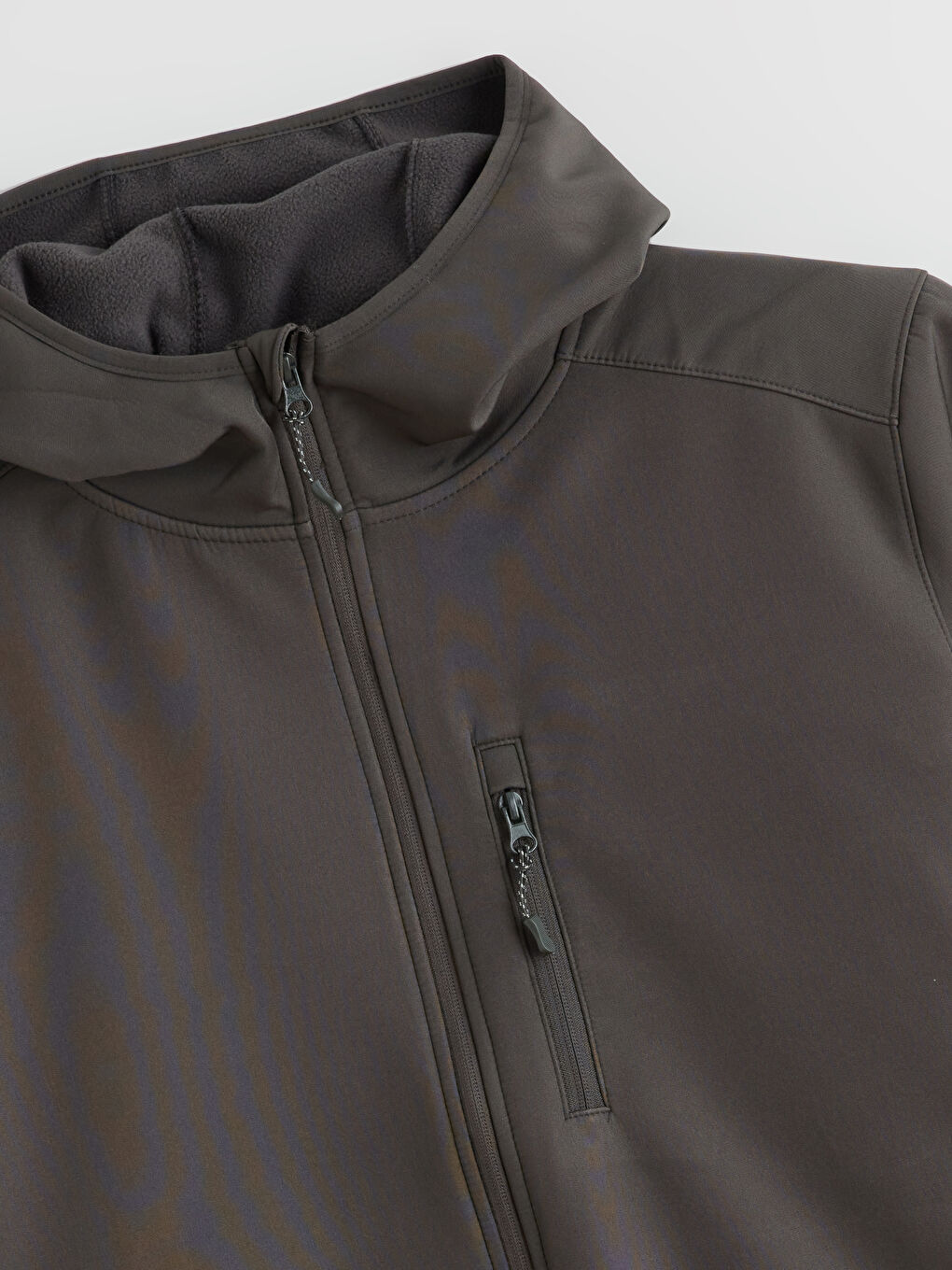 Haki Standart Kalıp Kapüşonlu Erkek Mont-3