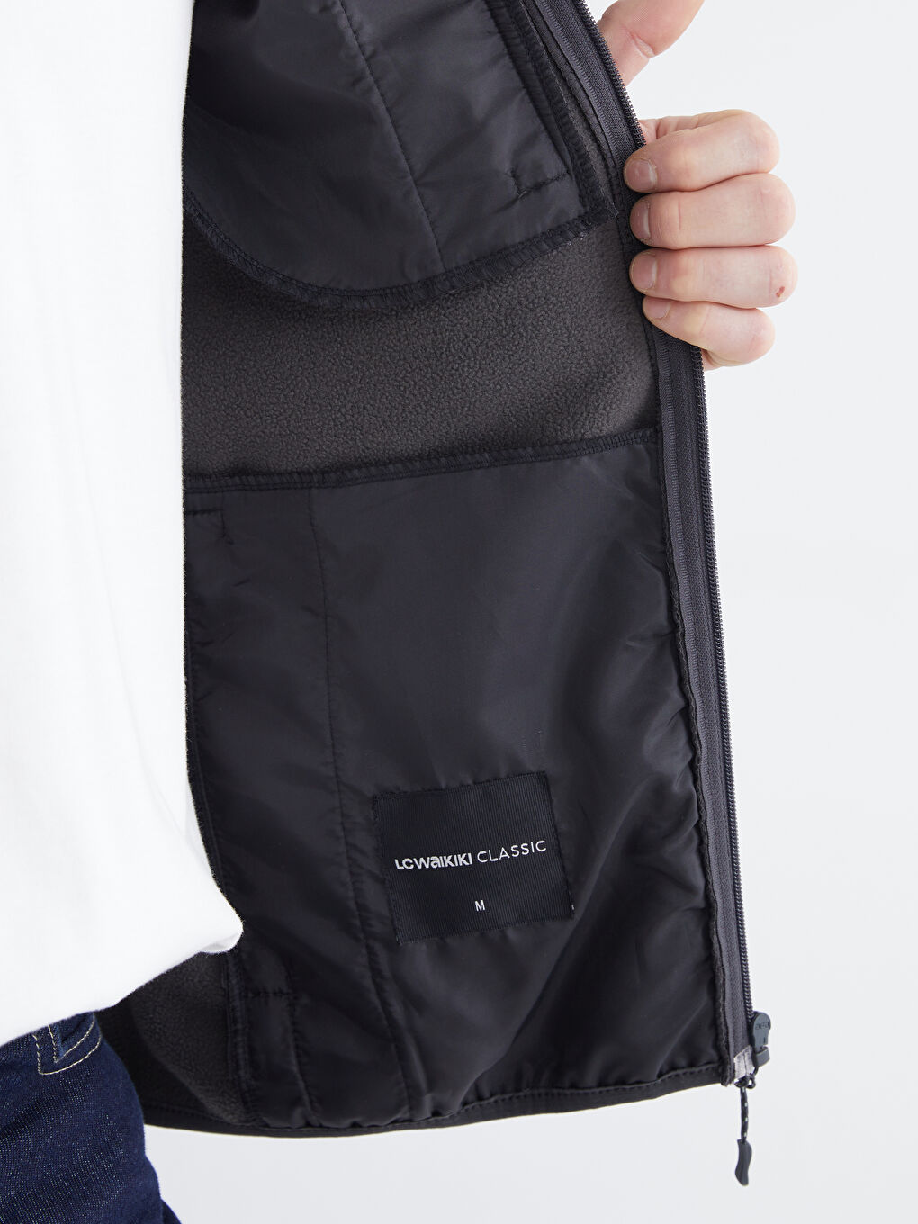 Antrasit Standart Kalıp Kapüşonlu Erkek Mont-6