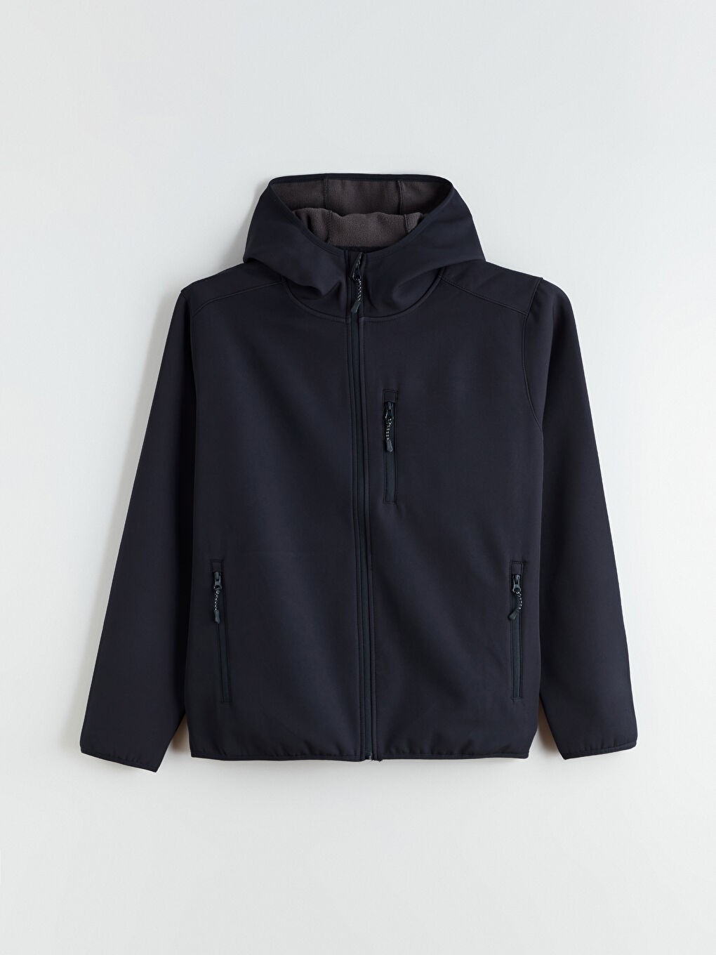 Lacivert Standart Kalıp Kapüşonlu Erkek Mont-2