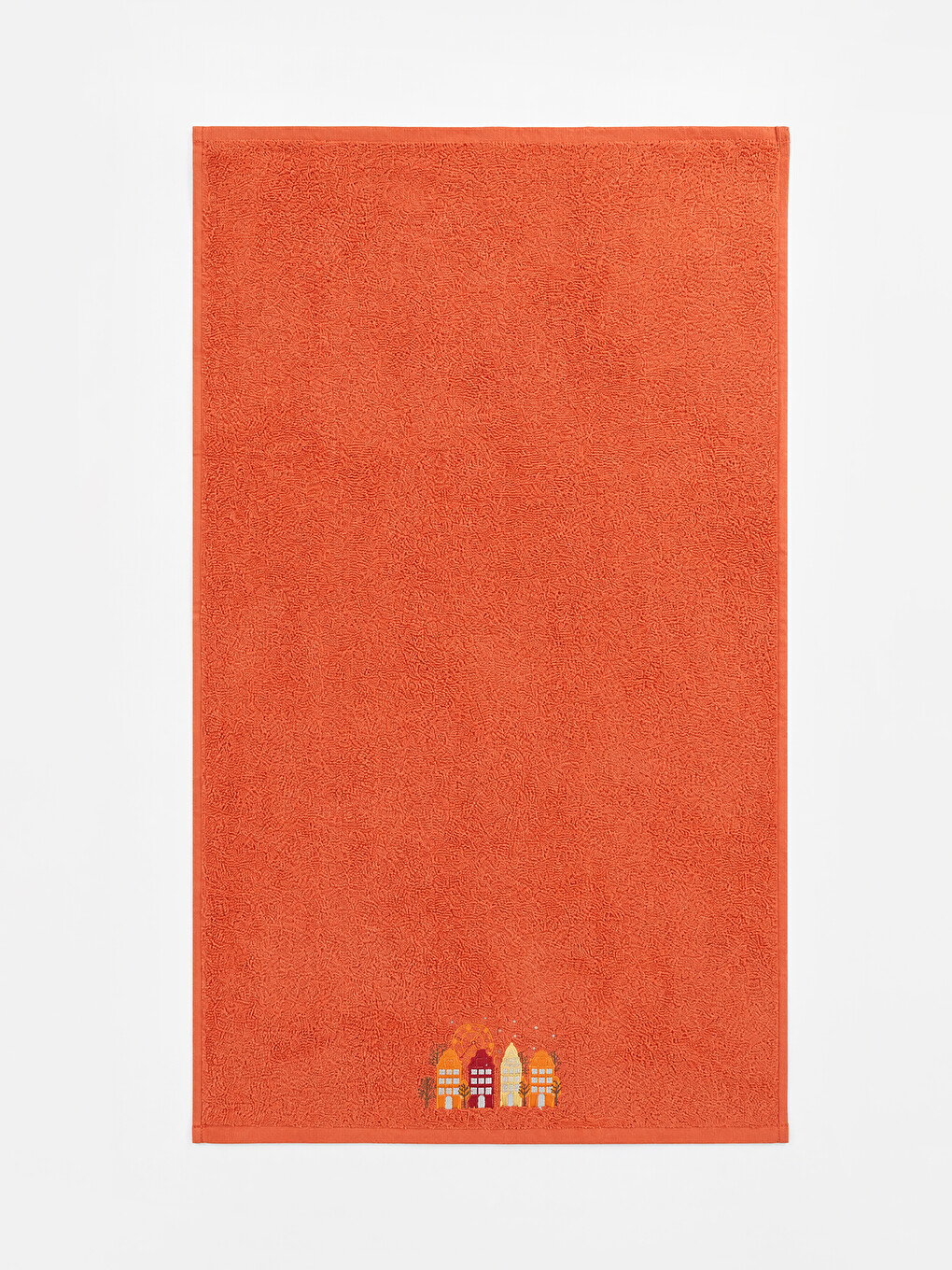 Turuncu Nakışlı Pamuklu Yüz Havlusu 50x80 Cm-1