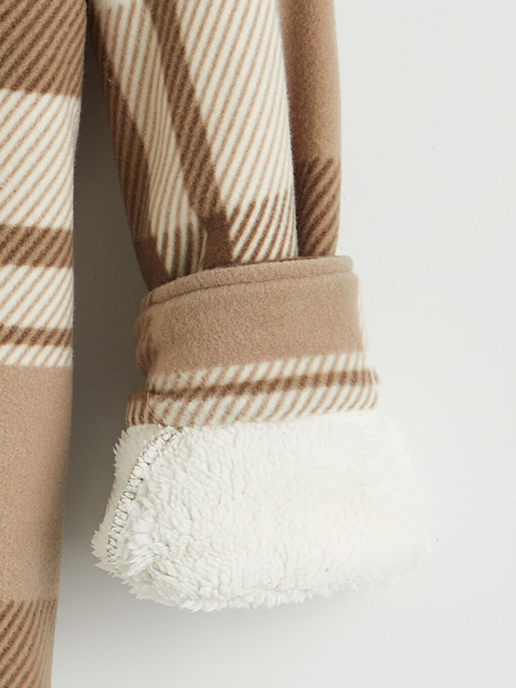 Bej Rahat Kalıp Ekose Erkek Gömlek Ceket-6