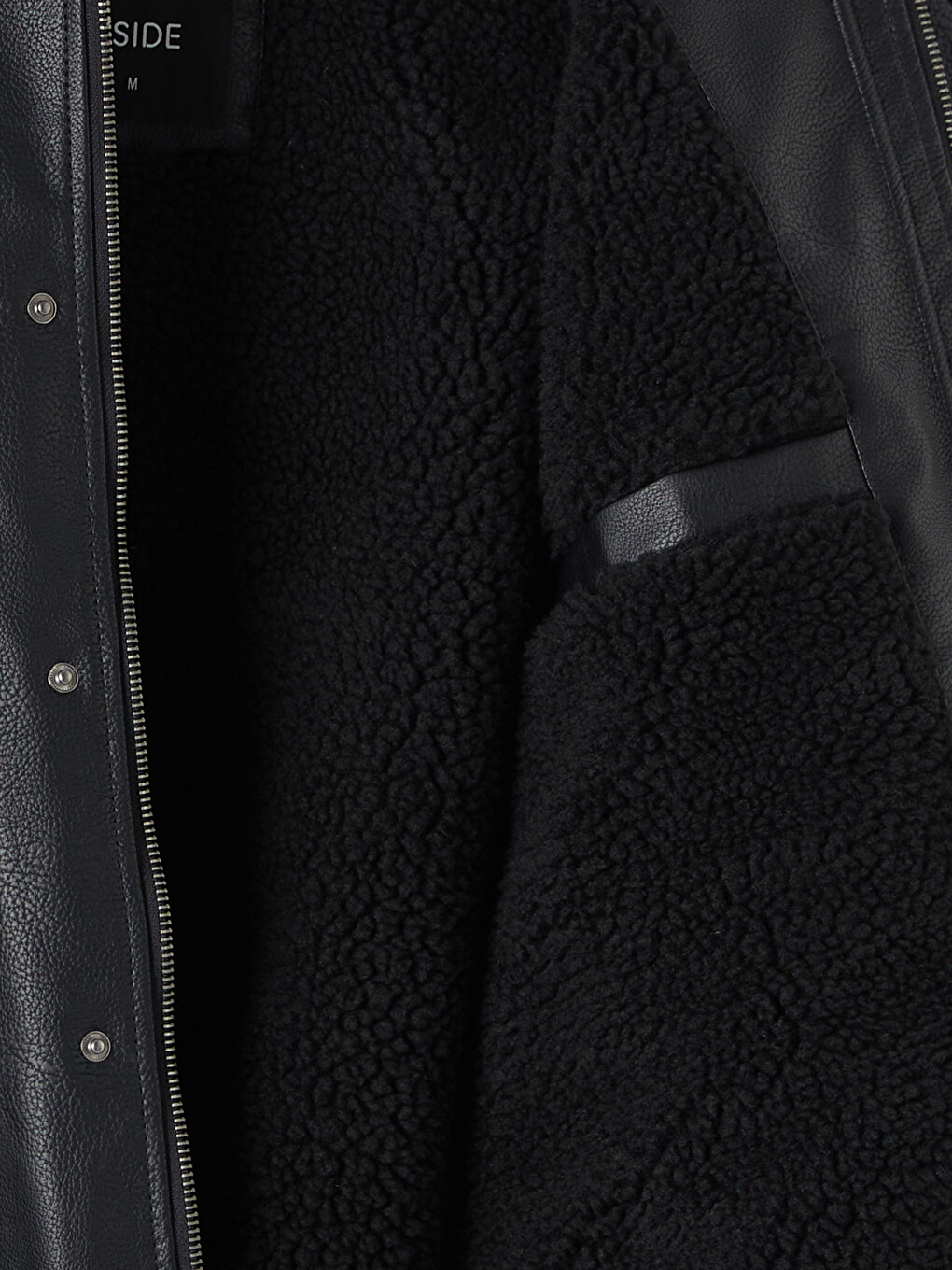 Relax Fit Fur Collar Men's Faux Leather Coat-7