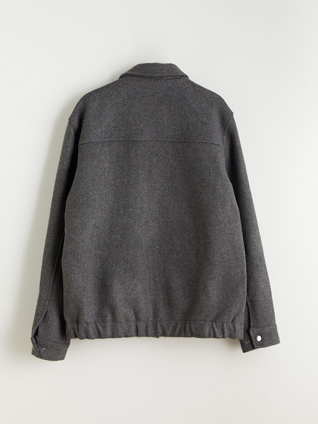 Antrasit Standart Kalıp Gömlek Yaka Erkek Kaşe Mont-6