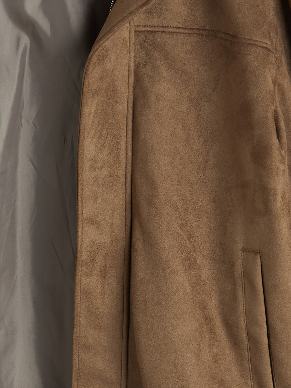 Bej Standart Kalıp Ceket Yaka Erkek Mont-6