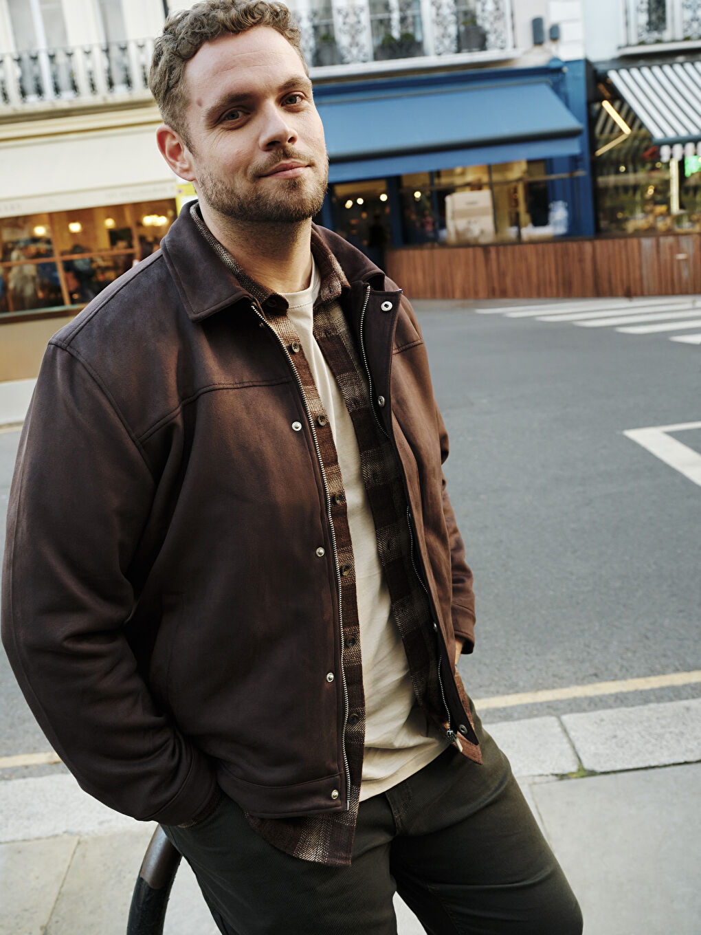 Kahverengi Standart Kalıp Ceket Yaka Erkek Mont