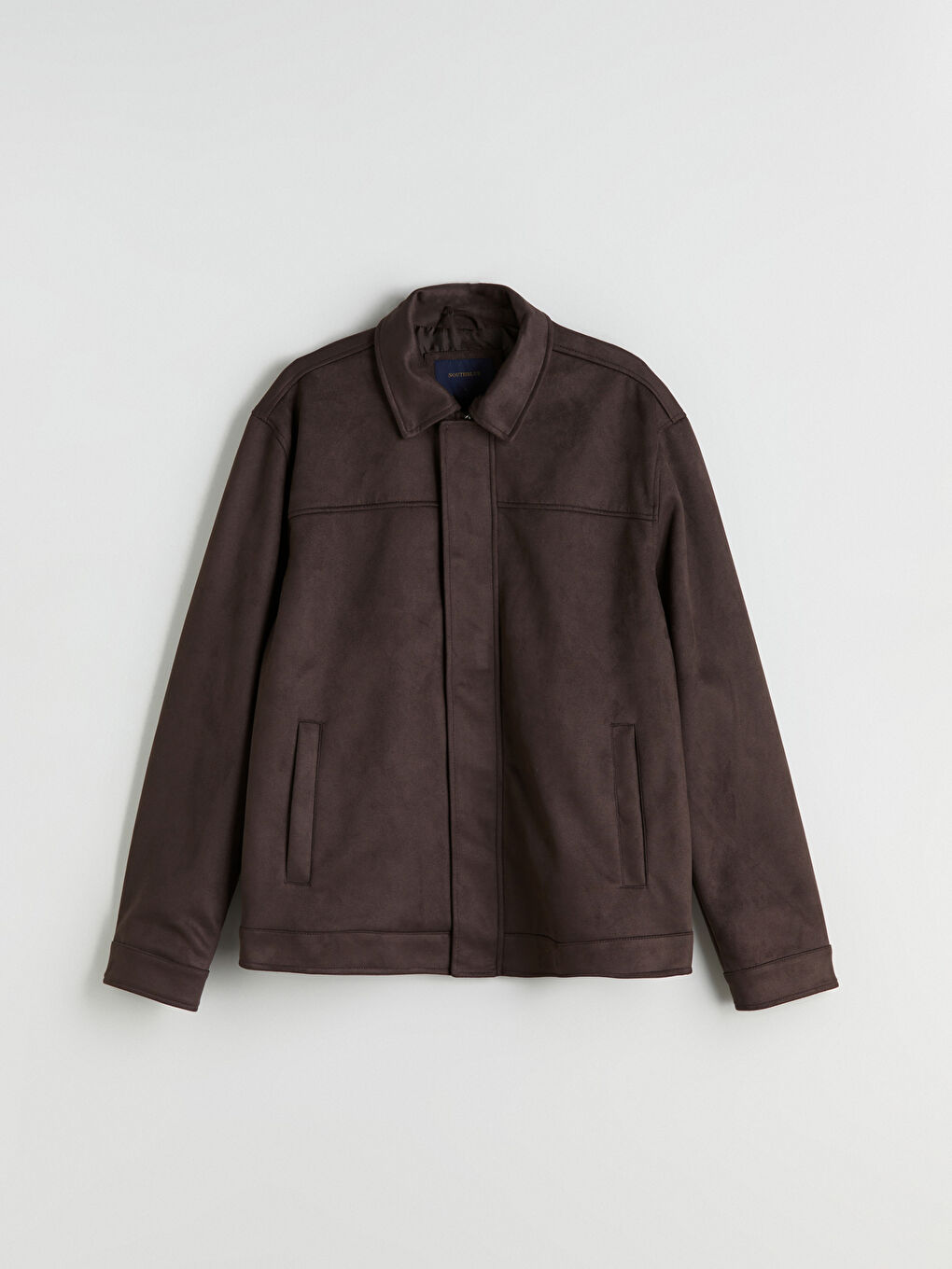 Kahverengi Standart Kalıp Ceket Yaka Erkek Mont-6