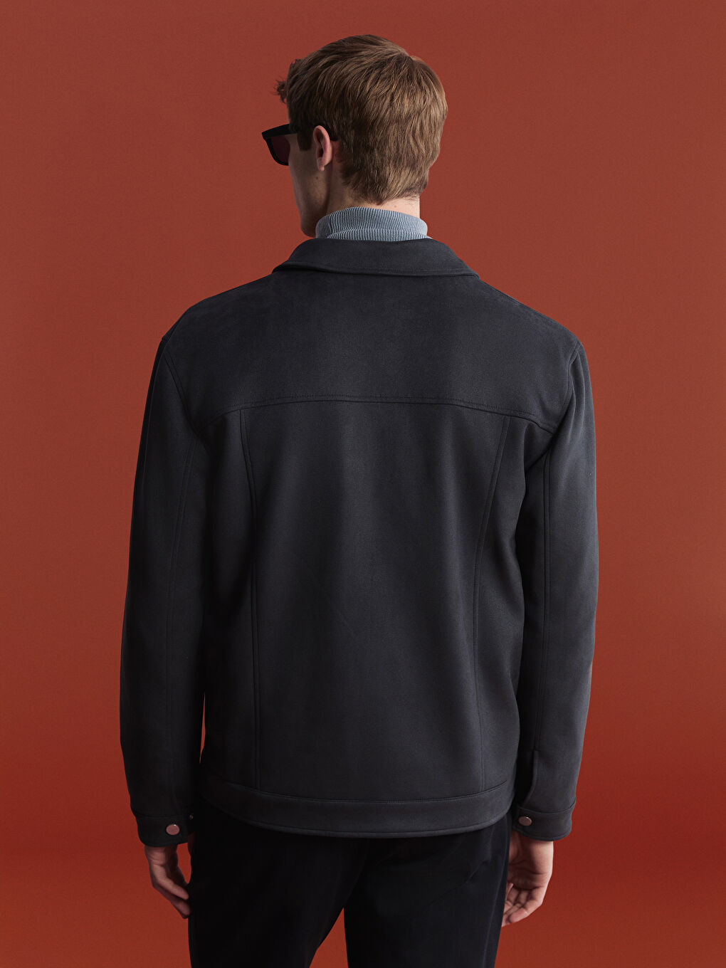 Antrasit Standart Kalıp Ceket Yaka Erkek Mont-4