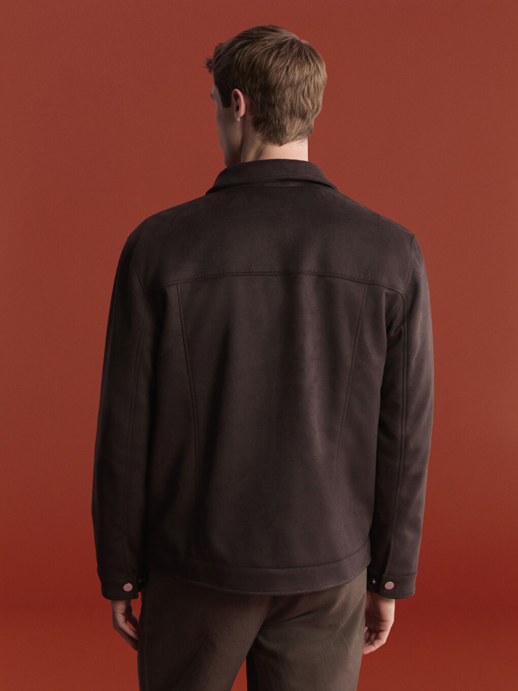 Kahverengi Standart Kalıp Ceket Yaka Erkek Mont-5