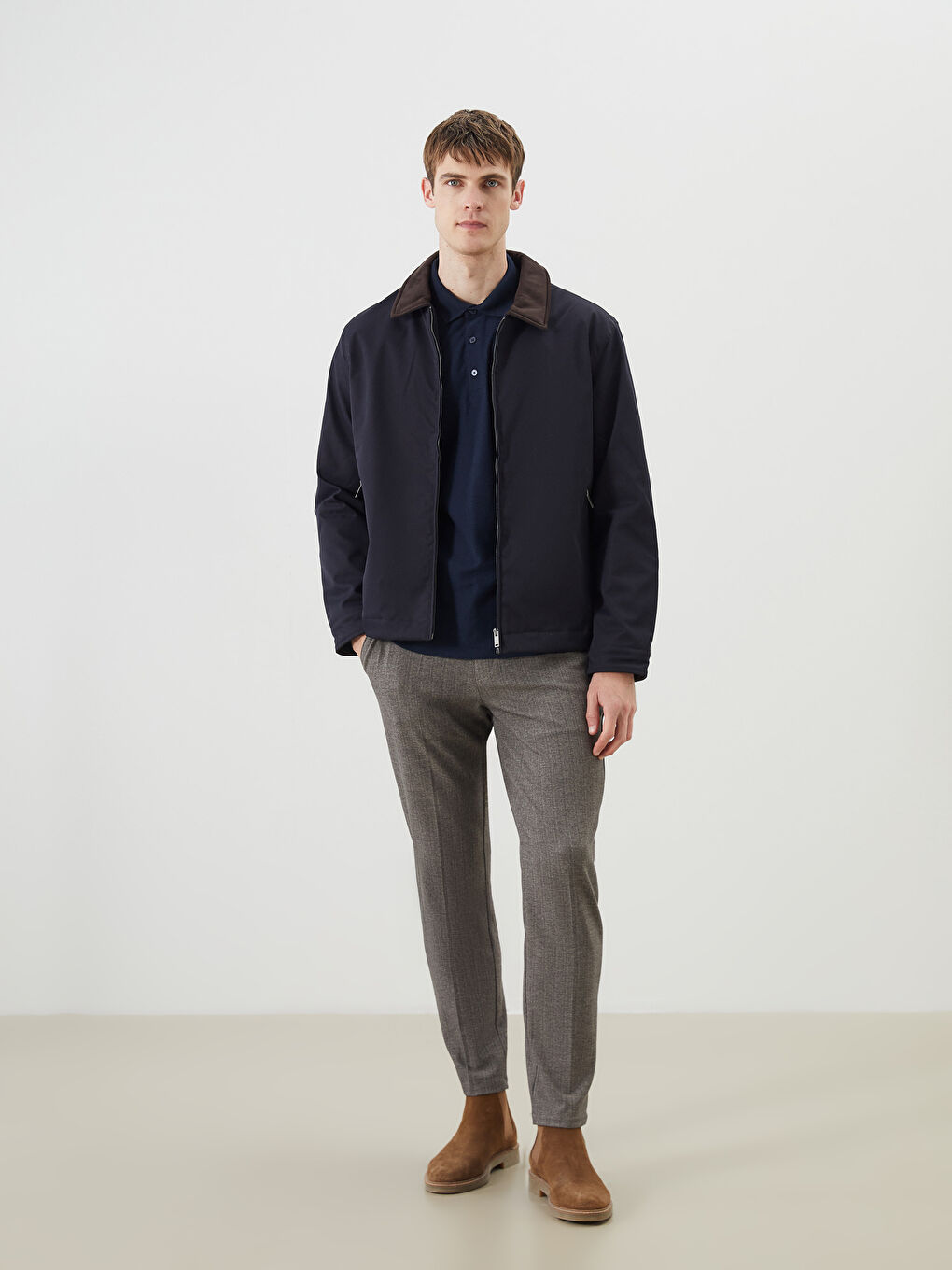 Regular Fit Jacket Neck Men's Coat-1