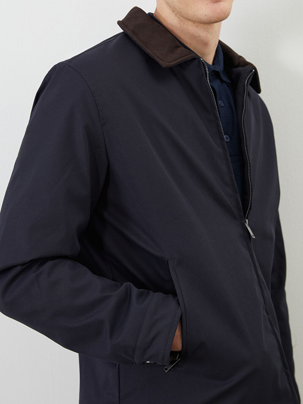 Regular Fit Jacket Neck Men's Coat-2