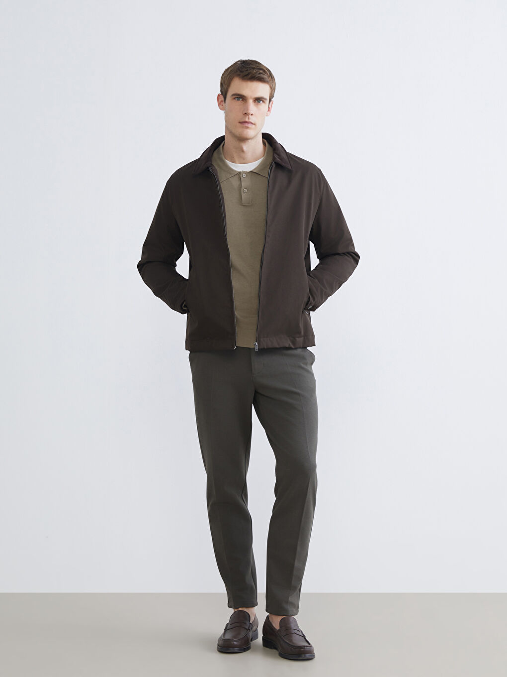 Regular Fit Jacket Neck Men's Coat-1