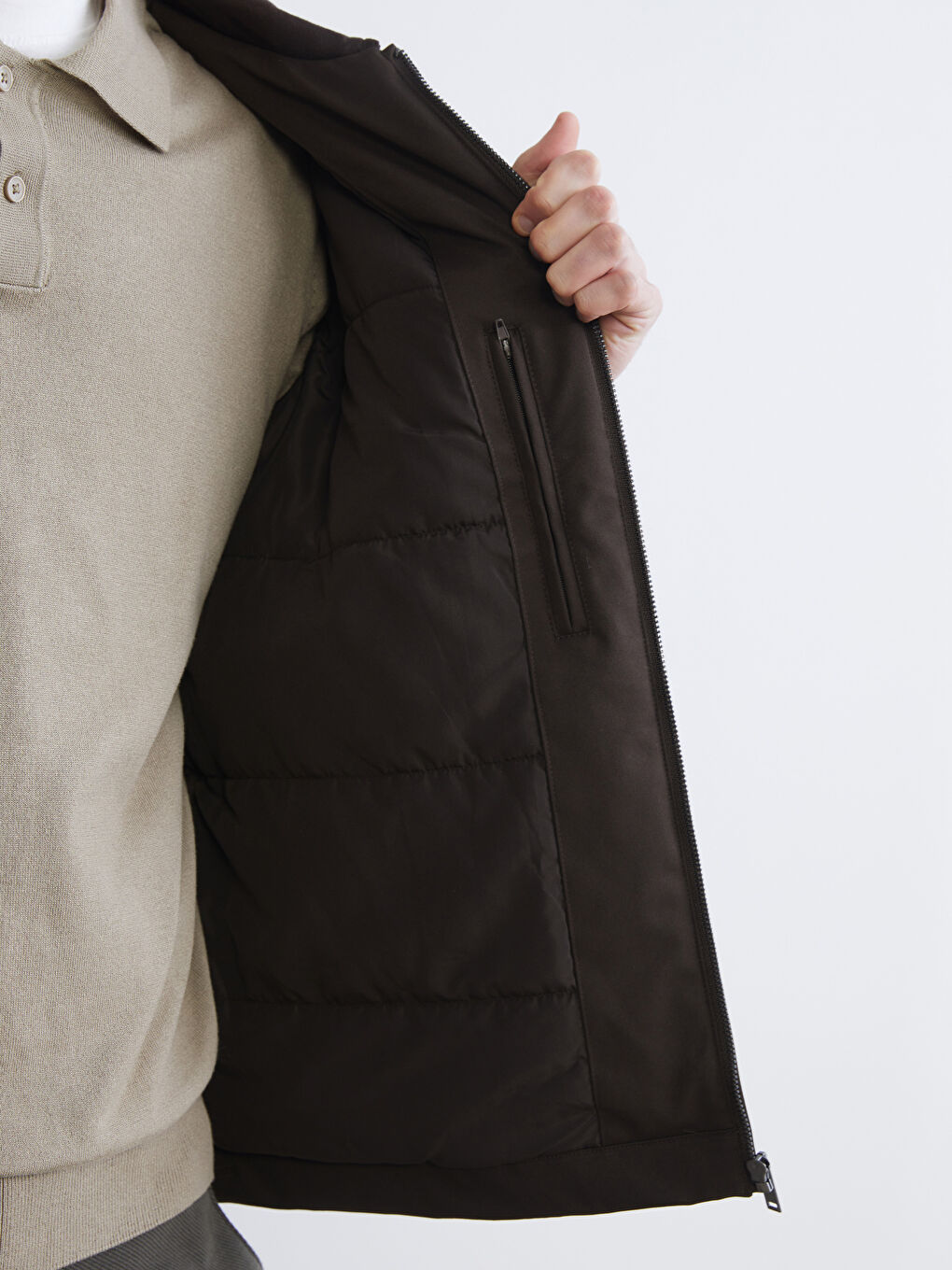 Regular Fit Jacket Neck Men's Coat-3