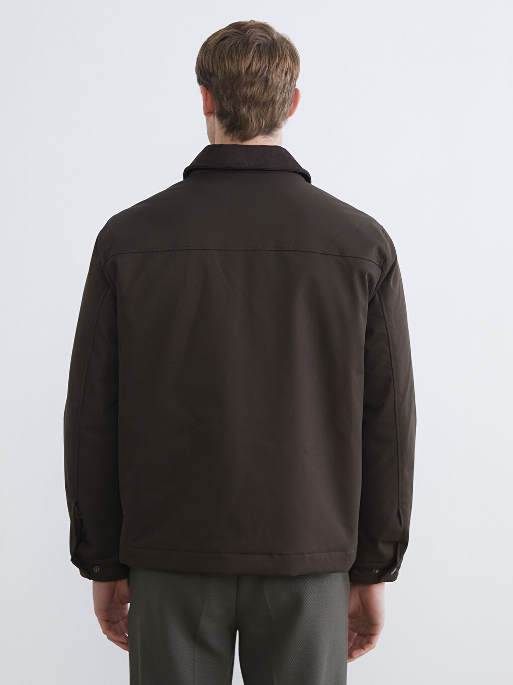 Regular Fit Jacket Neck Men's Coat-4