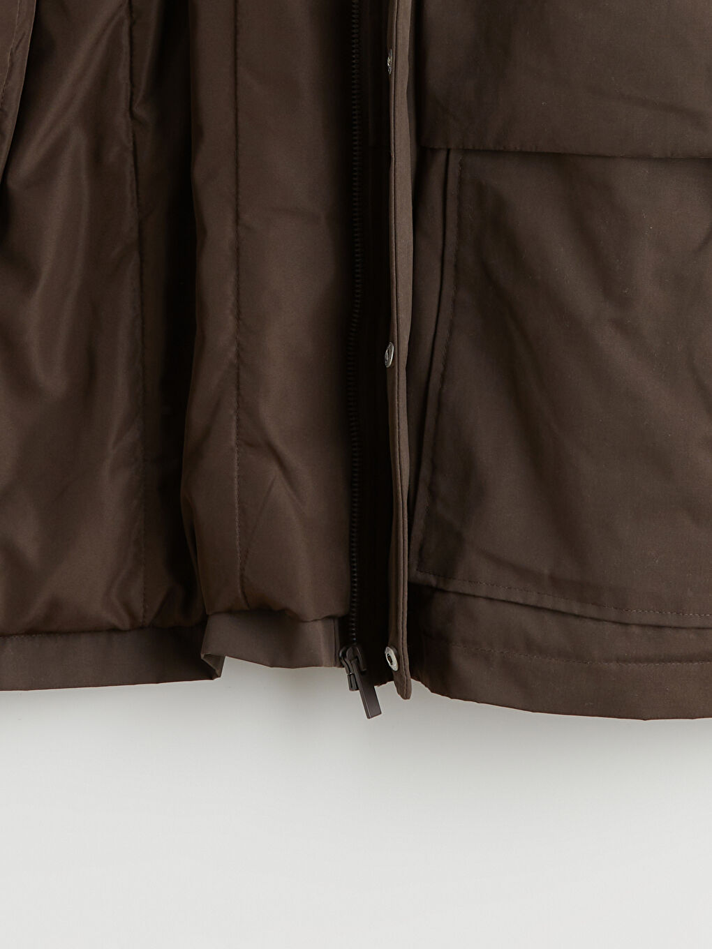 Kahverengi Loose Fit Ceket Yaka Erkek Mont-6