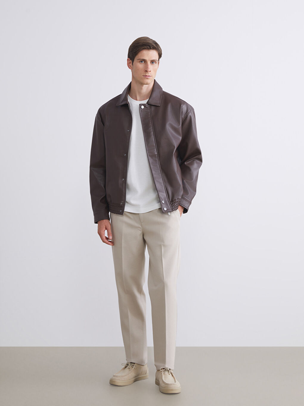 Leather Look Men's Coat-1